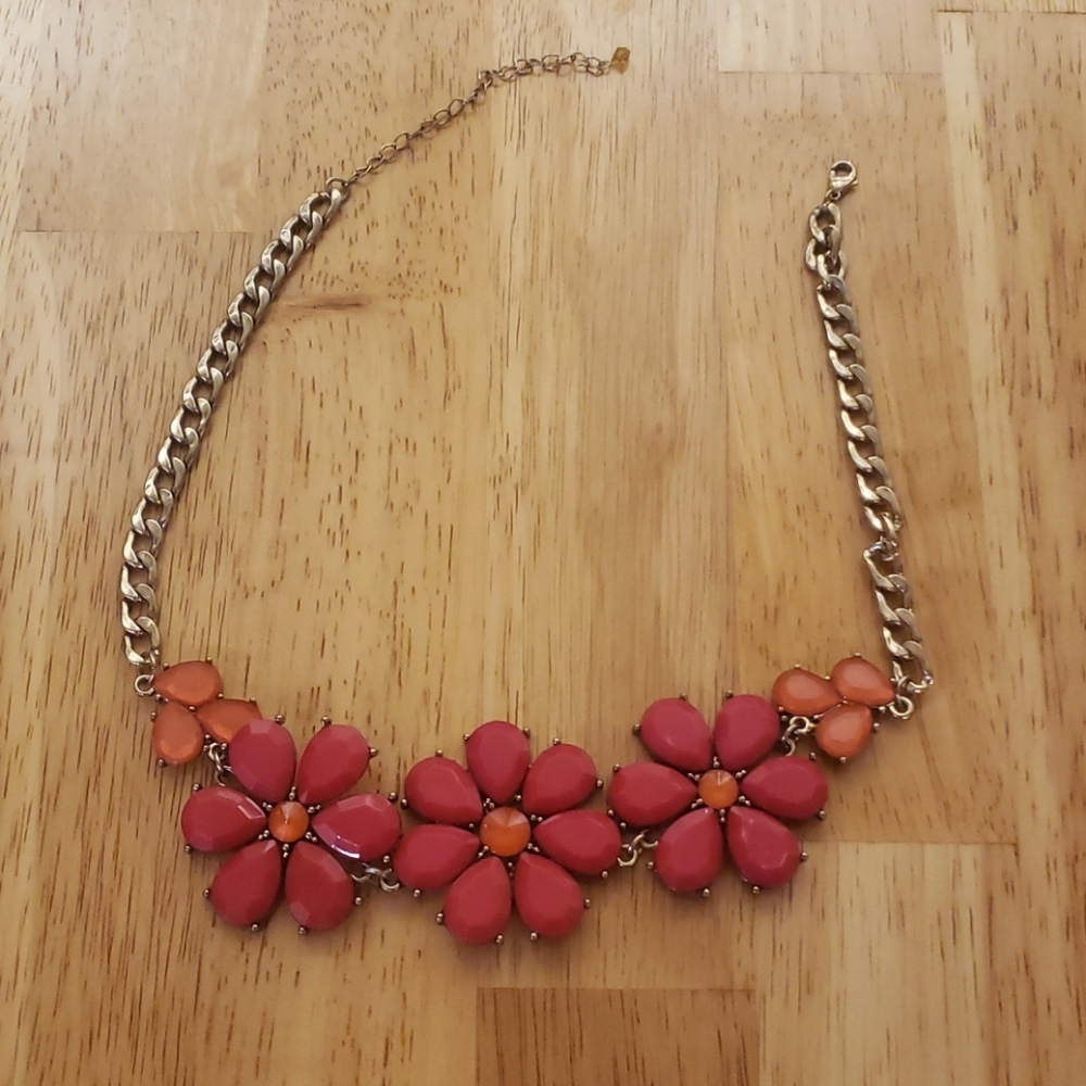 Pink Floral Statement Necklace